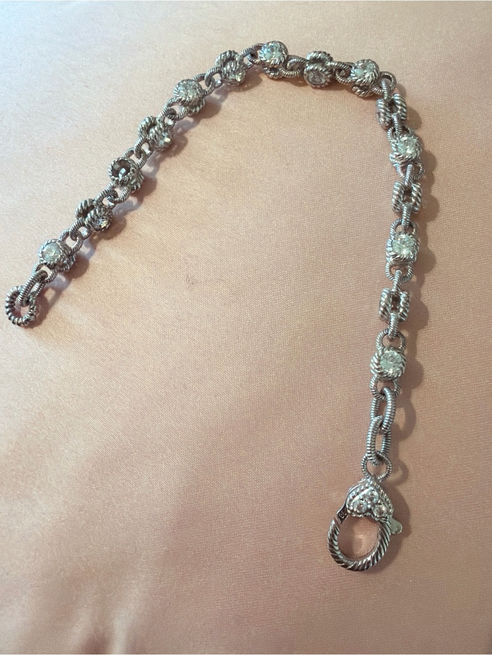 Judith Ripka Elegant 925 Silver with CV Accents Women's Bracelet